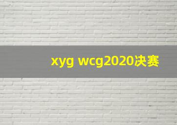 xyg wcg2020决赛